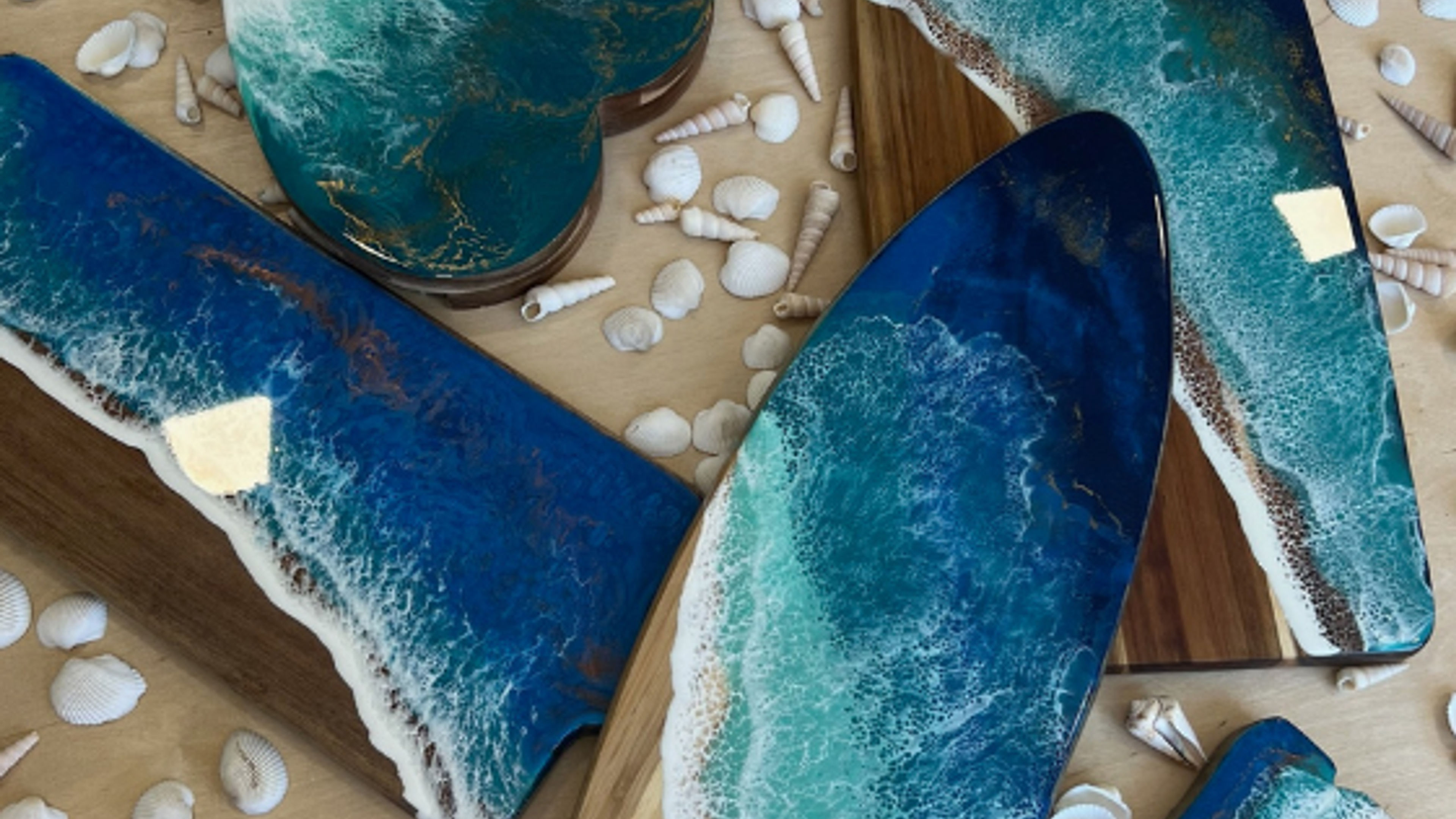Epoxy Resin Ocean Cheeseboard Workshop - deslizar 18