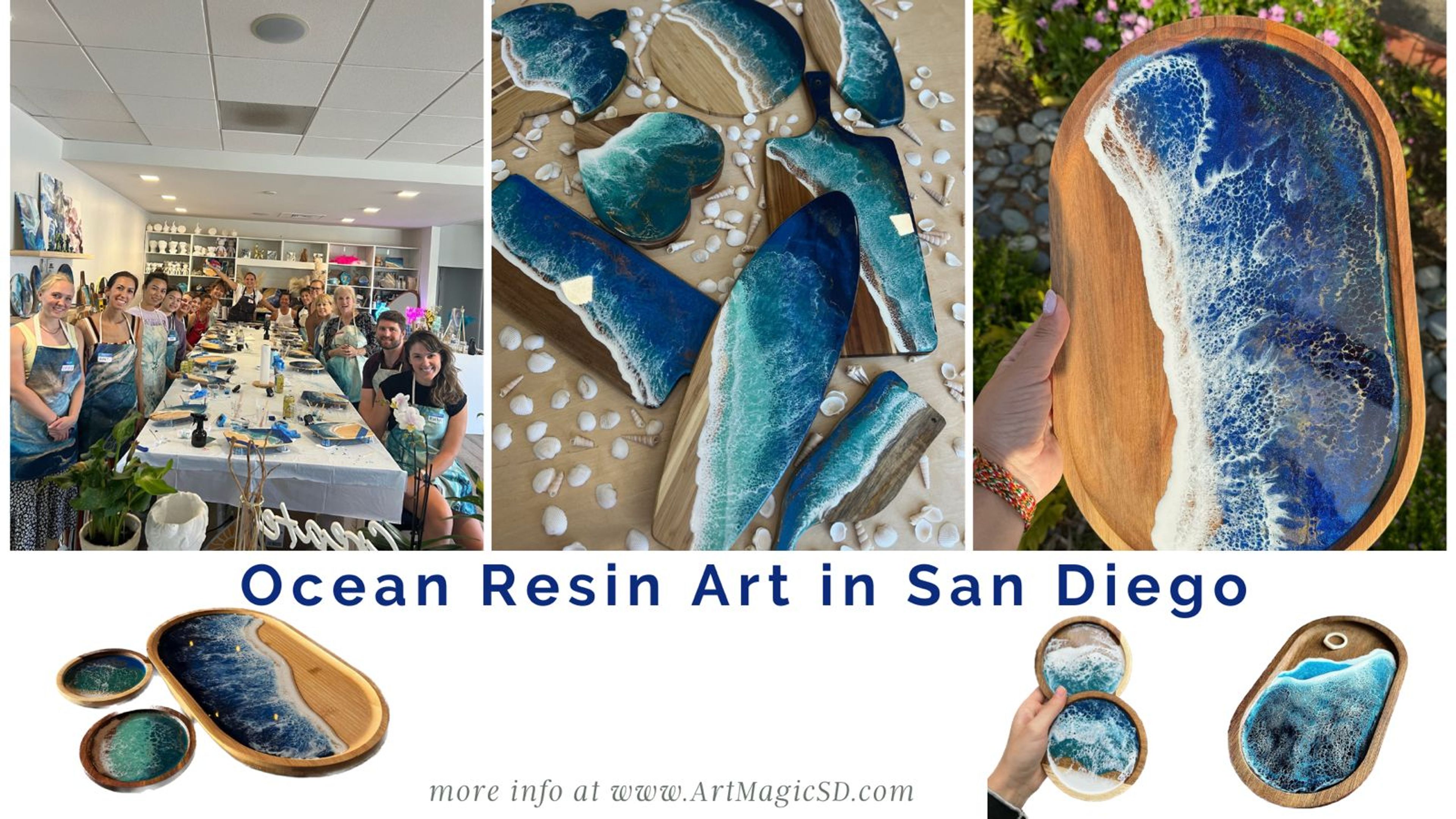 Epoxy Resin Ocean Cheeseboard Workshop | Oceanside - slide 1