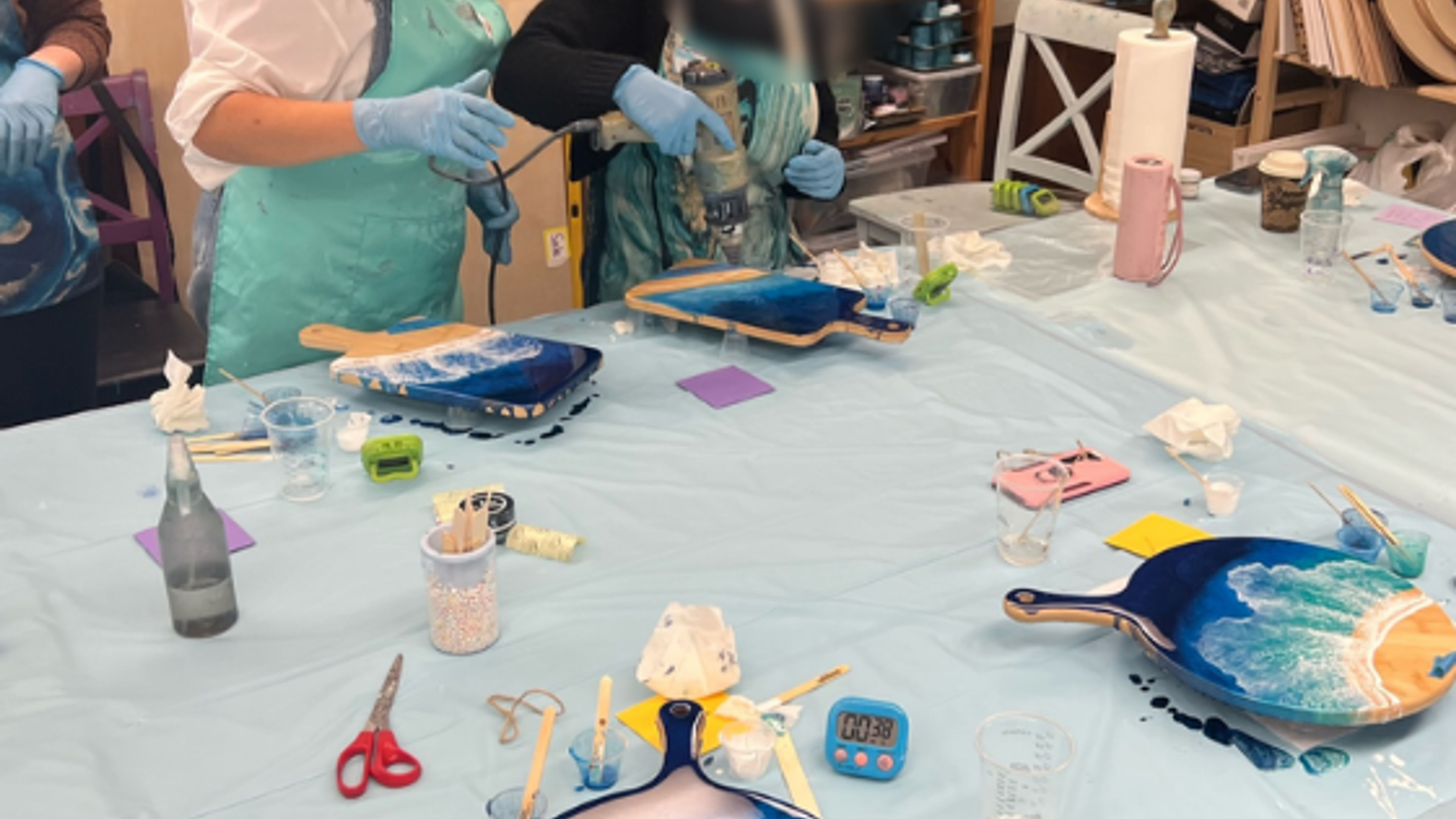 Introductory Resin Art: Ocean Cheeseboard Workshop - slide 5
