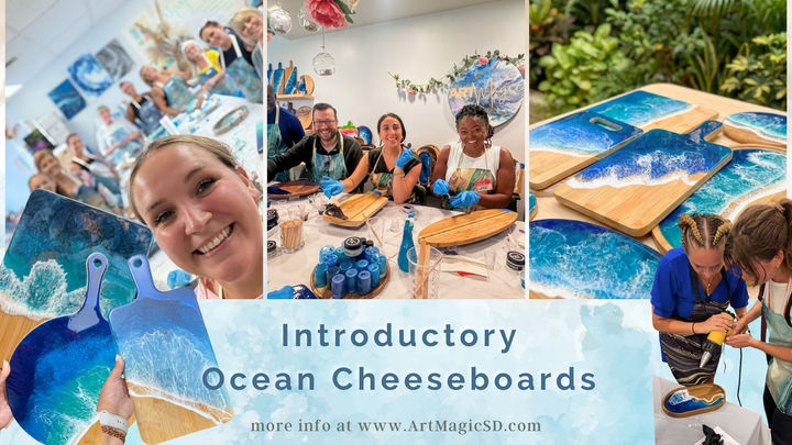 Introductory Resin Art: Ocean Cheeseboard Workshop